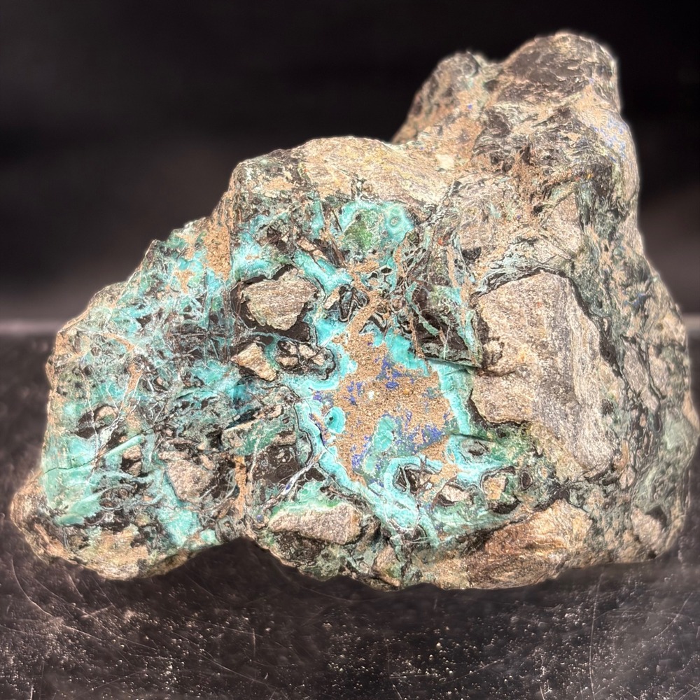 Natural Raw Chrysocolla Azurite Mineral Specimen Rough Copper Ore Stone RH-0836